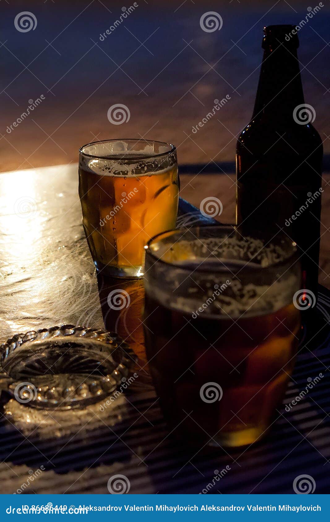 Beer, Bottle, Ashtray, Glass Stock Image Image of peanuts, counter