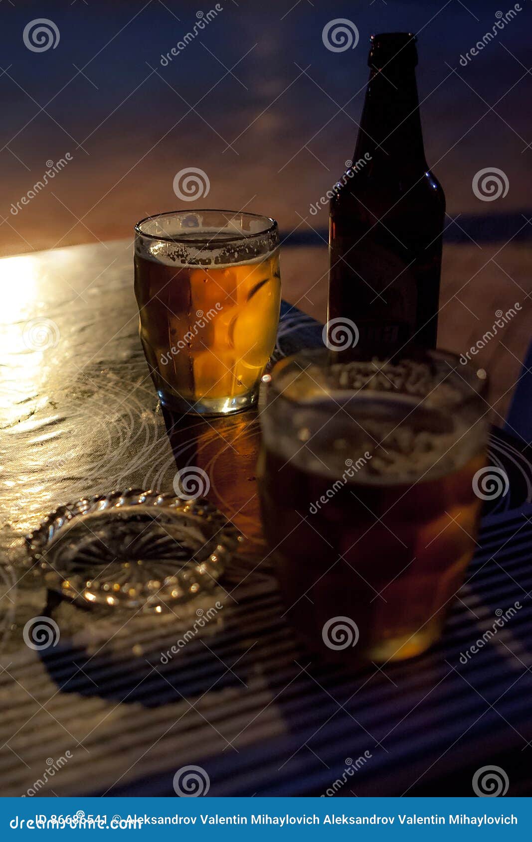 Beer, Bottle, Ashtray, Glass Stock Image Image of eating