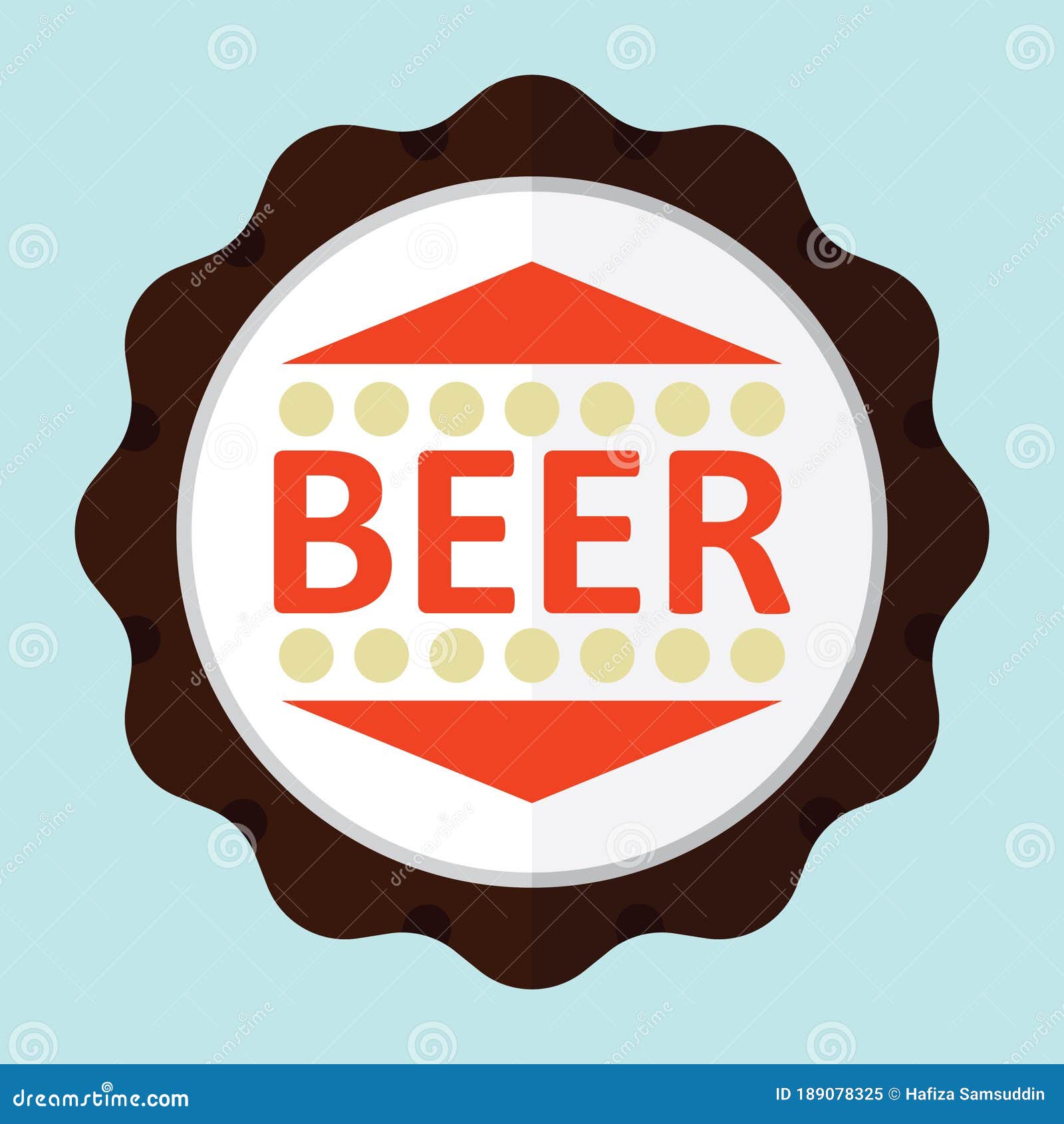 Beer Bottle Cap. Vector Illustration Decorative Design Stock Vector