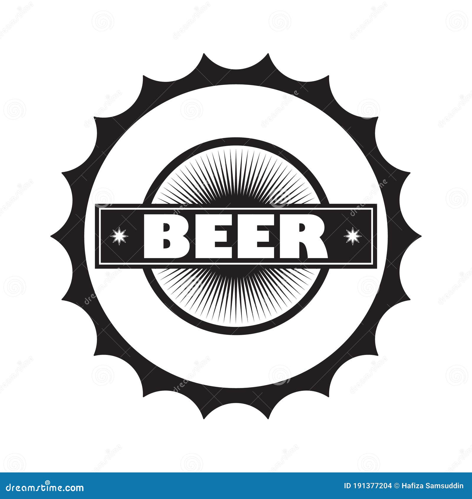 Beer Bottle Cap. Vector Illustration Decorative Design Stock Vector