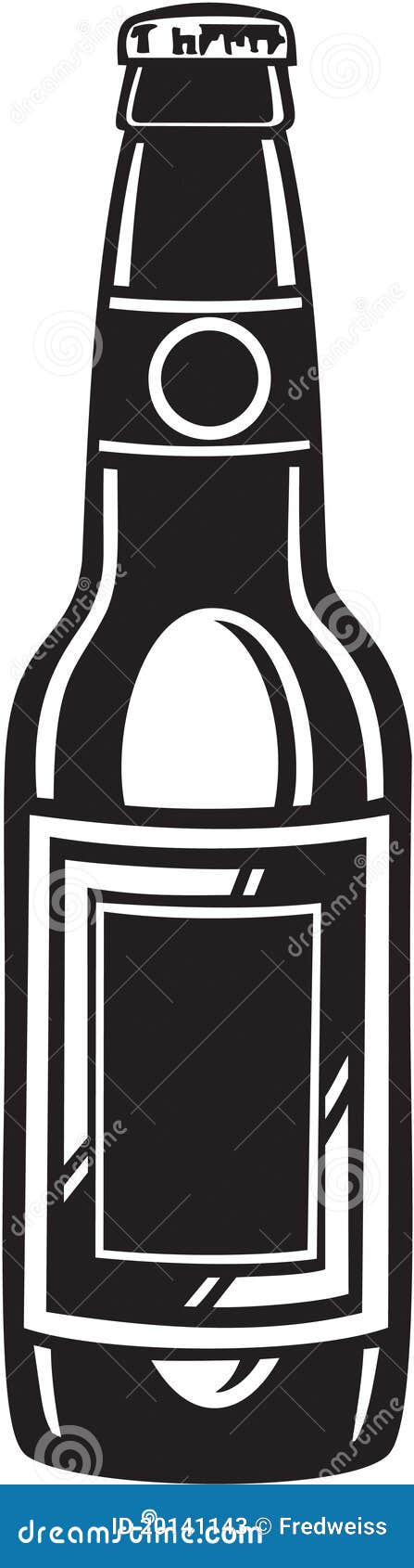 beer bottle clipart black and white