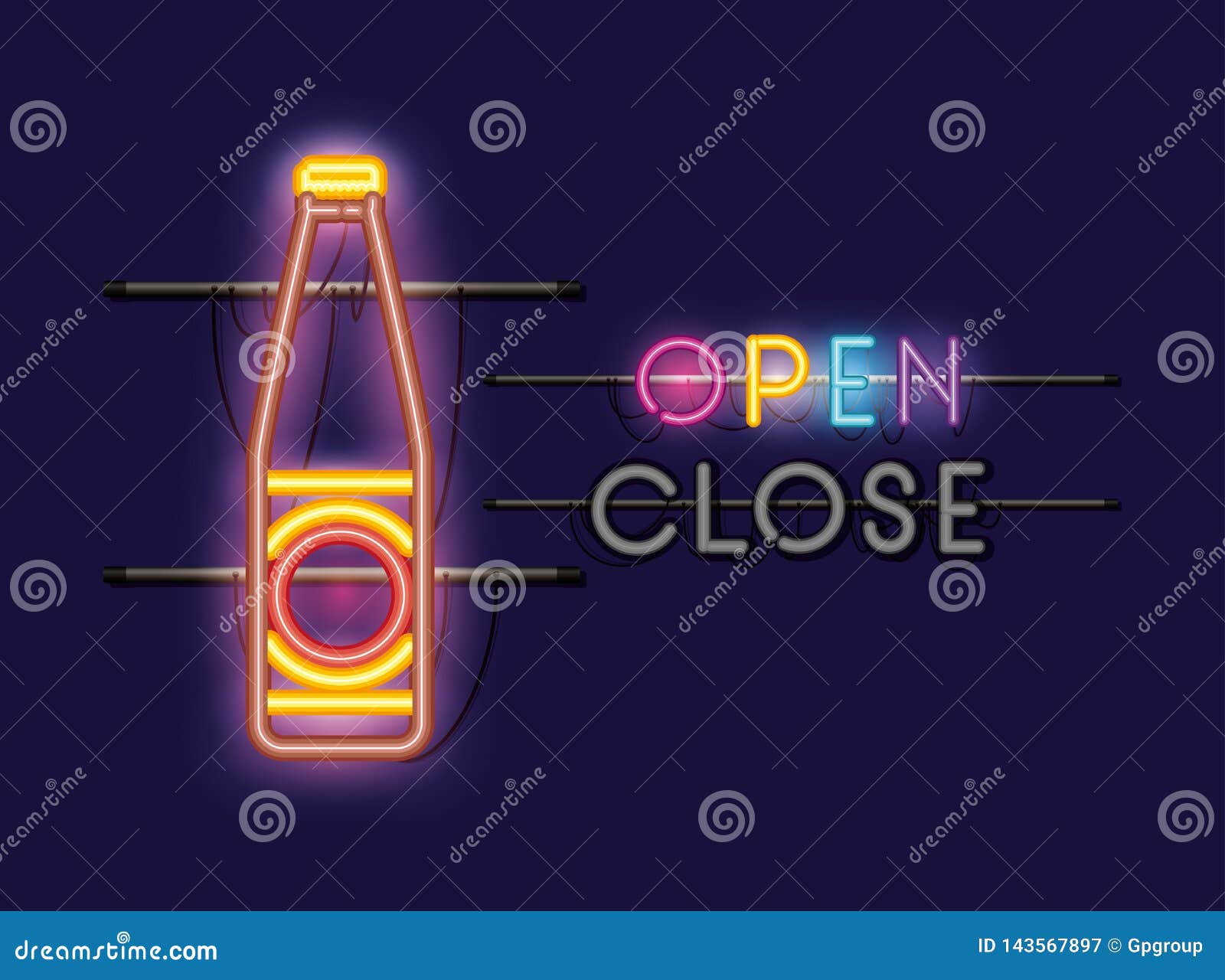 Beer bottle neon light stock vector. Illustration of fresh 143567897