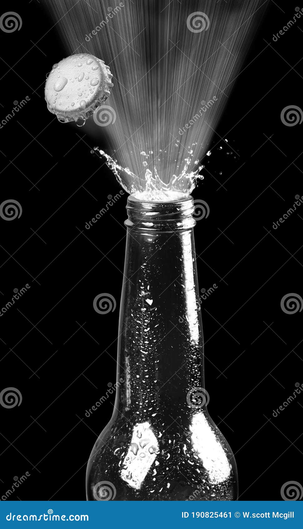 Beer Bottle Popping stock image. Image of spilling, explosion 190825461