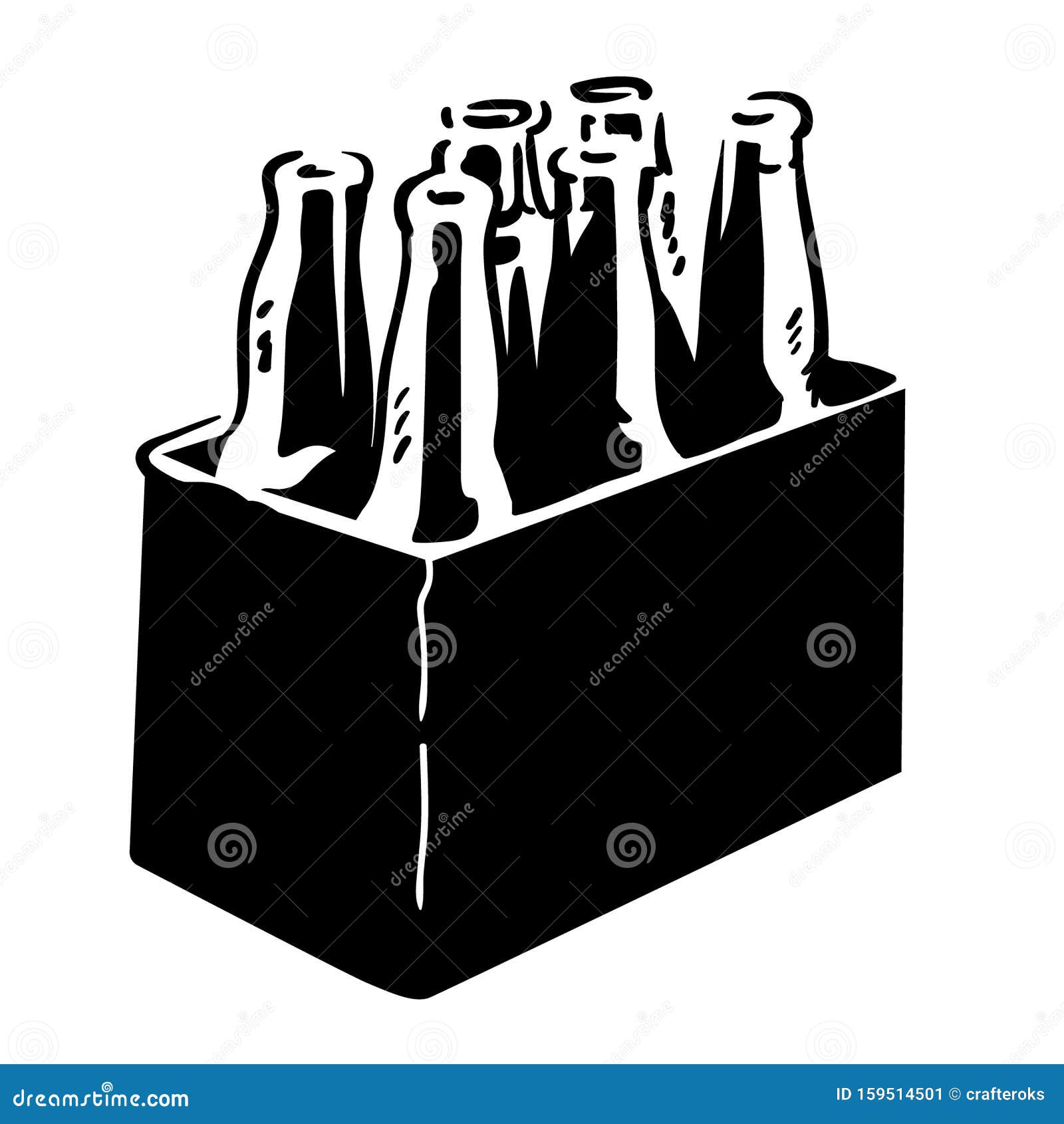 Download Beer Bottle Six Pack Eps File Stock Illustration Illustration Of Silhouettecameo Created 159514501