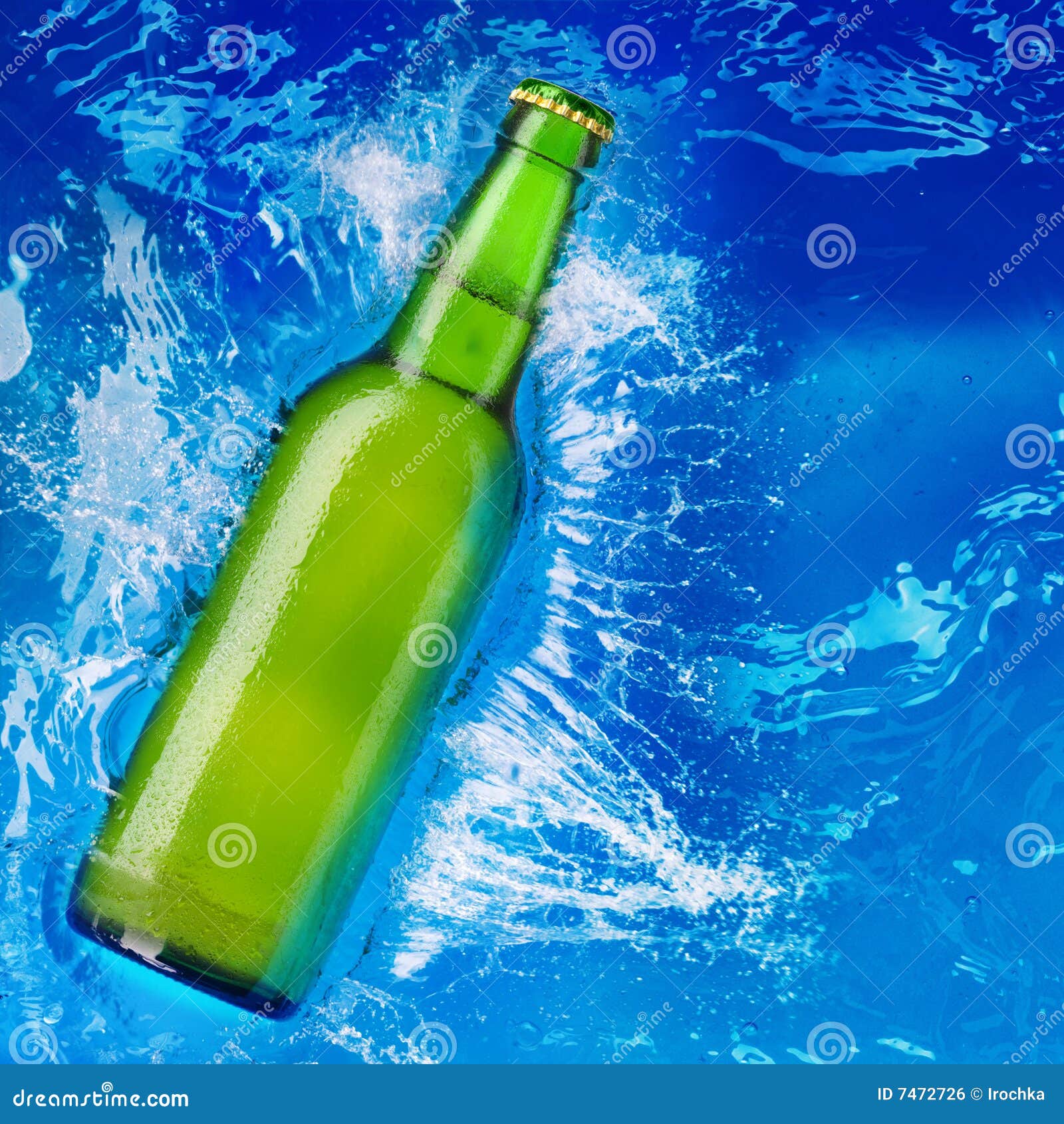 Beer bottle in water stock photo. Image of clean, beer 7472726