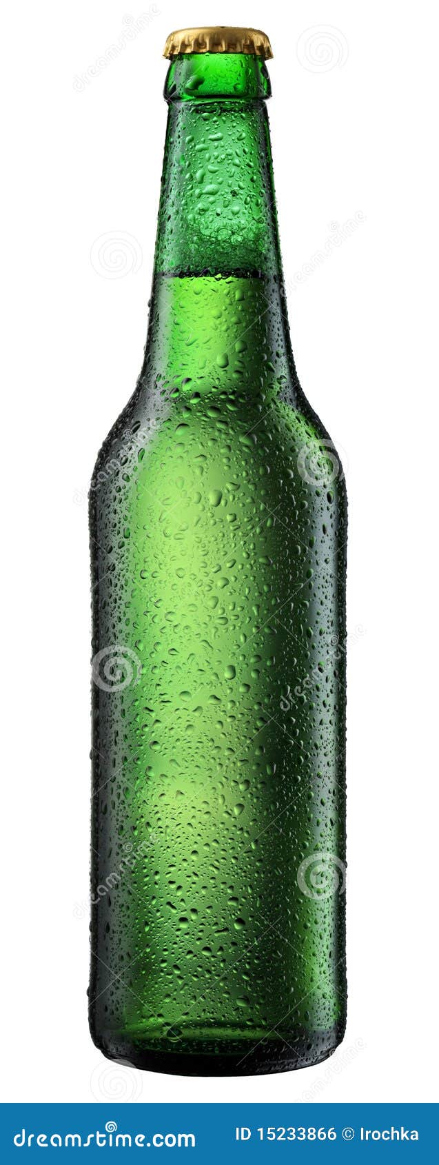 Beer Bottle with Water Drops on the White Stock Photo Image of liquid
