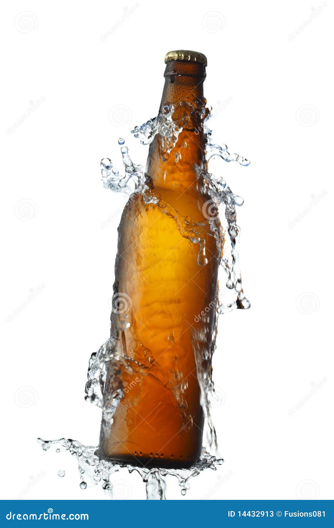 Beer Bottle and Water Splash Isolated Stock Image Image of alcohol