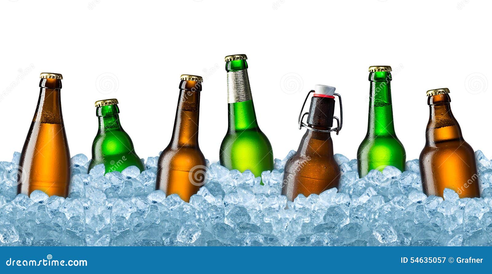 beer bottles on ice