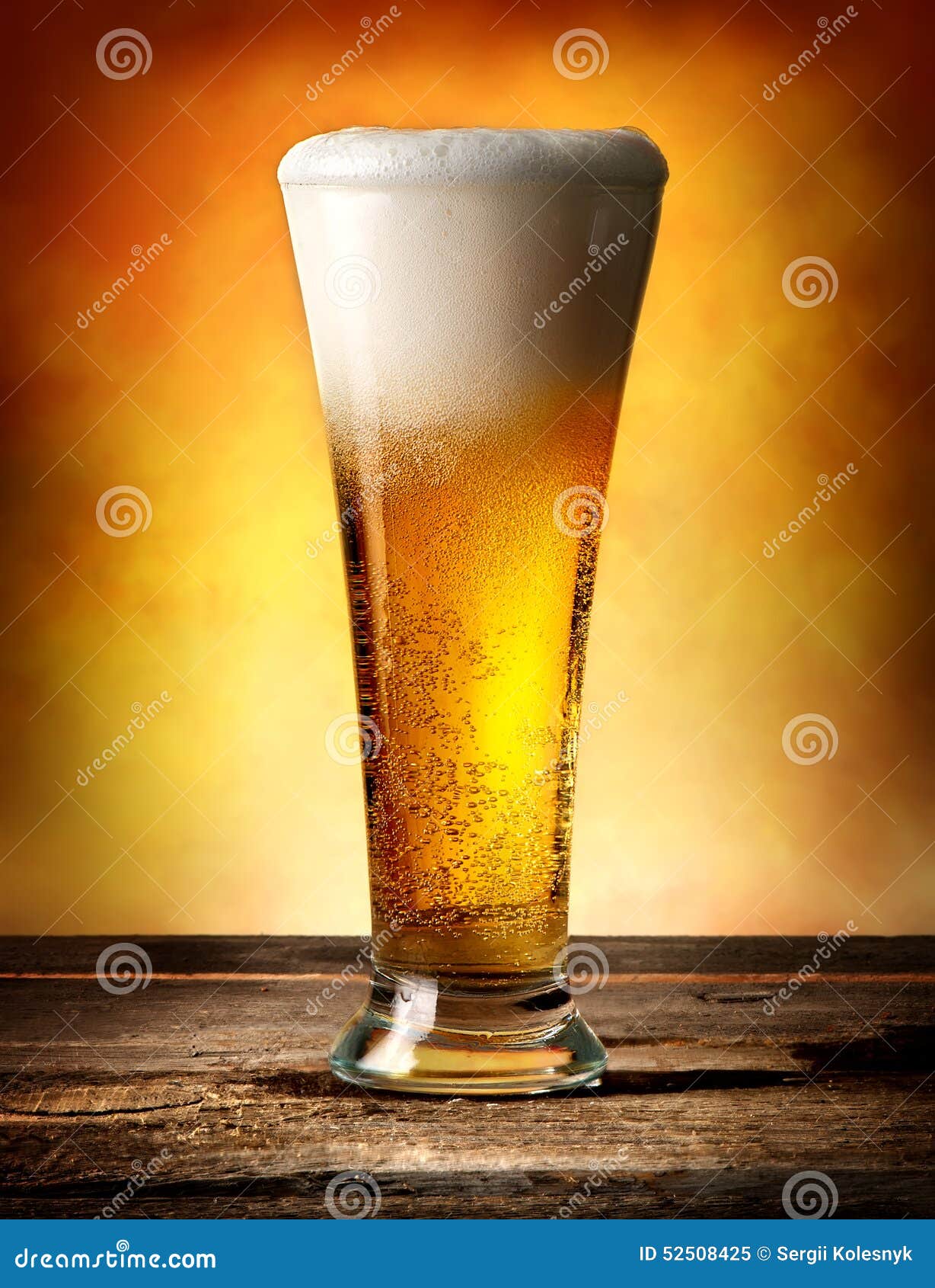 Beer with bubbles stock image. Image of container, drink 52508425