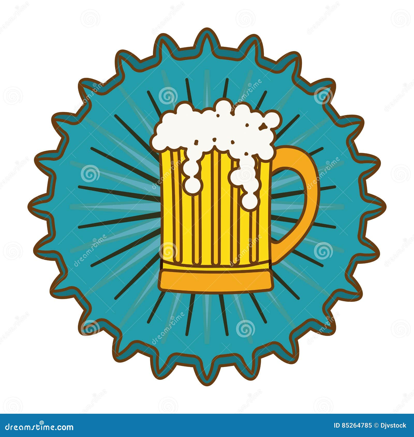 Beer cap emblem icon image stock illustration. Illustration of brew