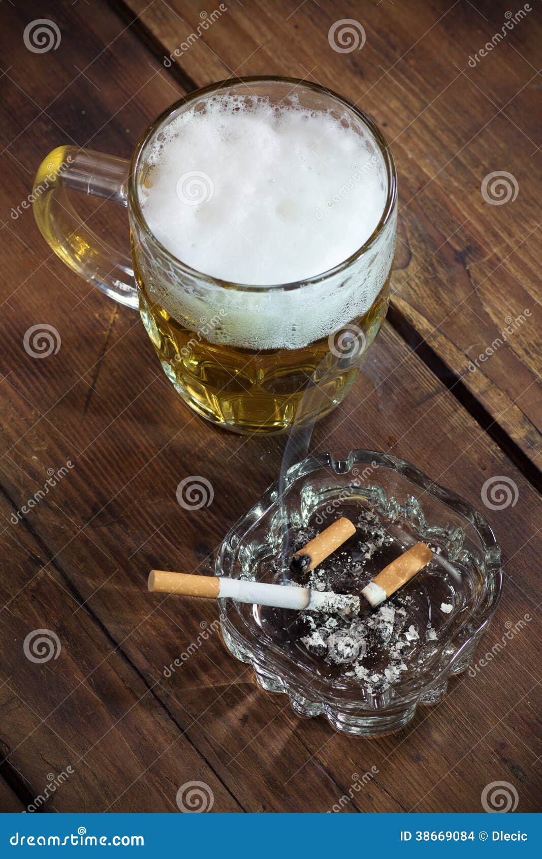 Beer and a cigarette stock photo. Image of ashtray, food 38669084