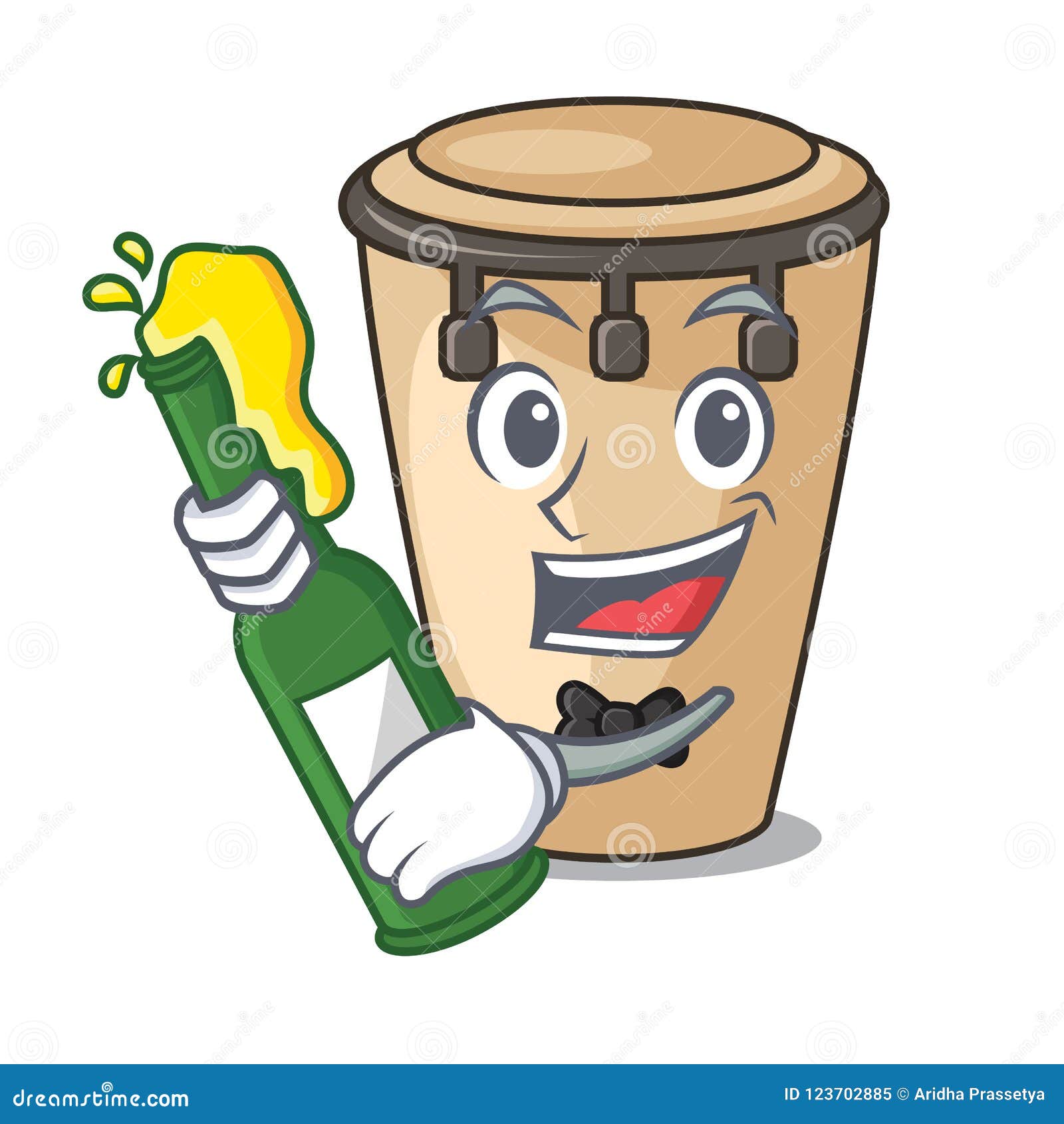 With Beer Conga Mascot Cartoon Style Stock Vector Illustration of