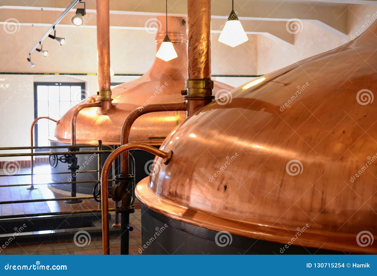 Beer Copper Fermentation Vats Stock Photo Image of modern, factory