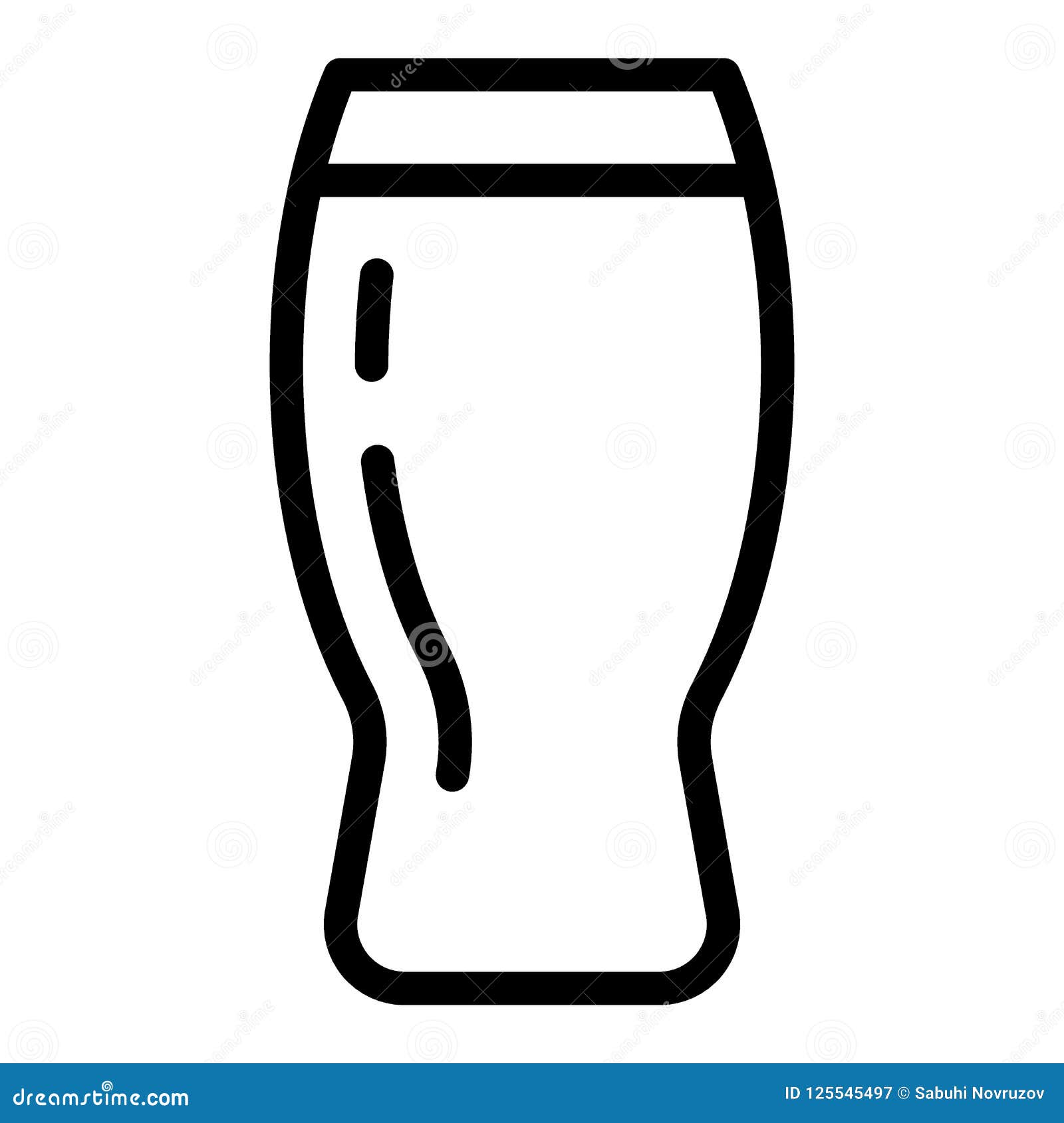 beer cup line icon. beer pint glass    on white. mug outline style , ed for web