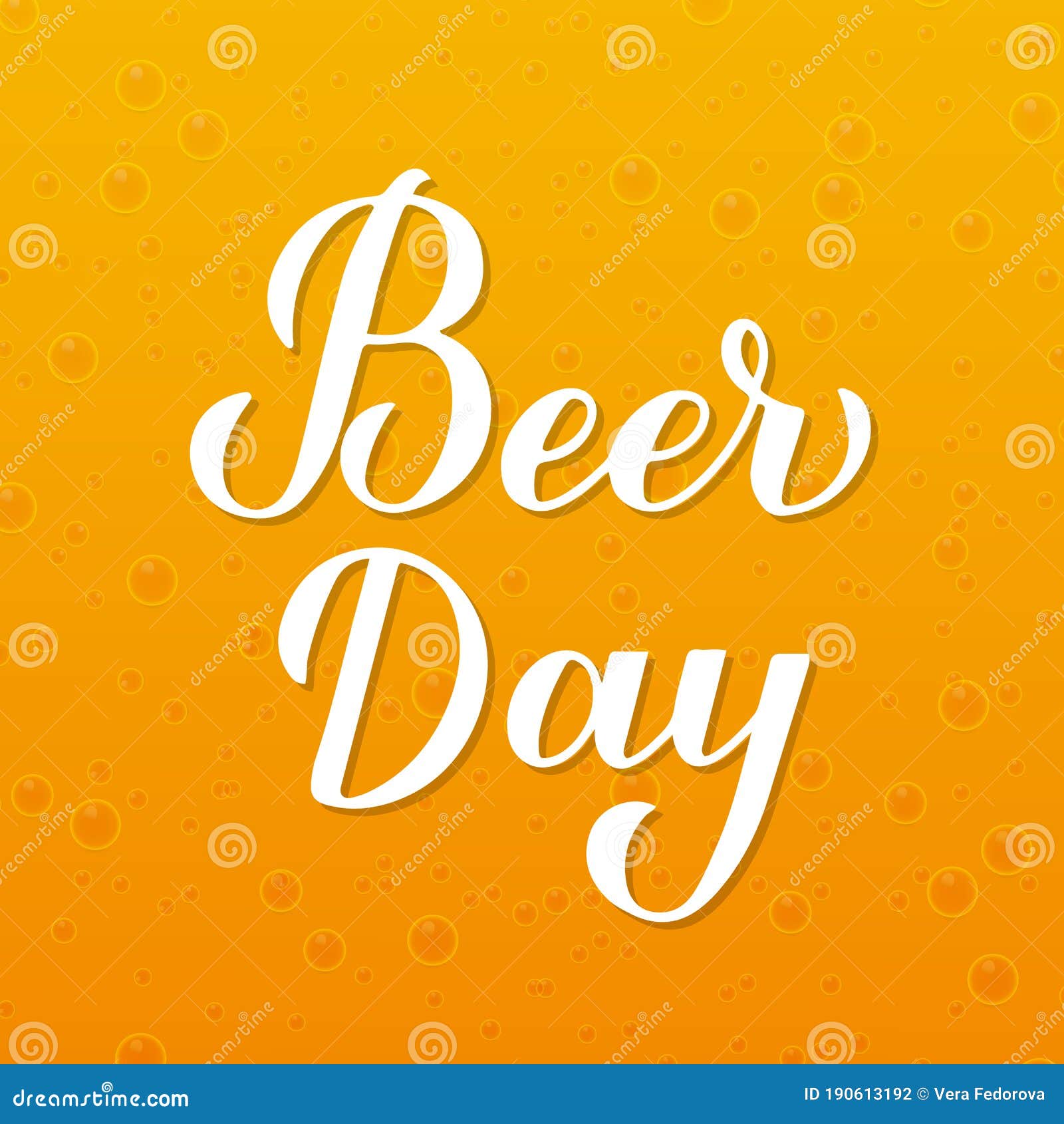 Beer Day Calligraphy Hand Lettering. Holiday Celebrate On The First ...