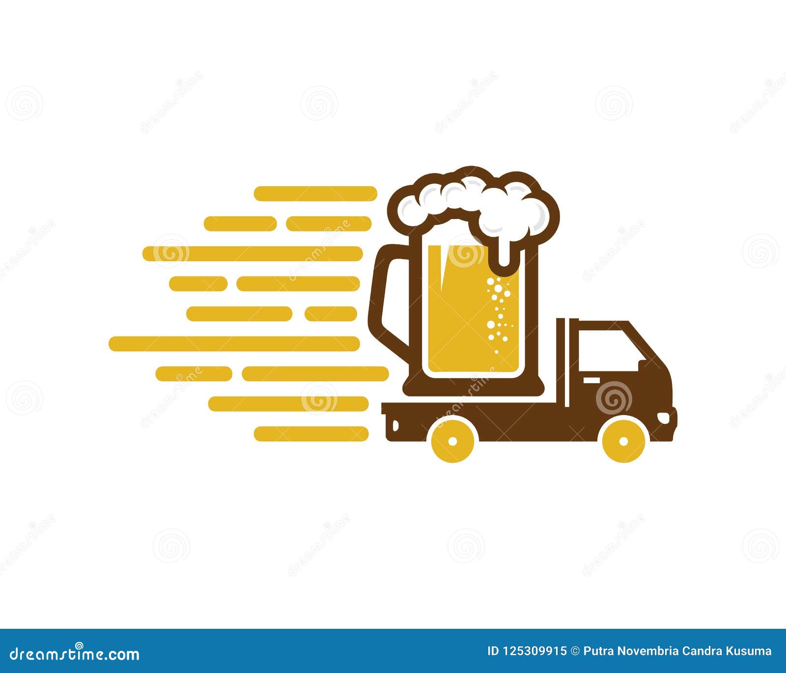 Beer Delivery Logo Icon Design Stock Vector Illustration of drink