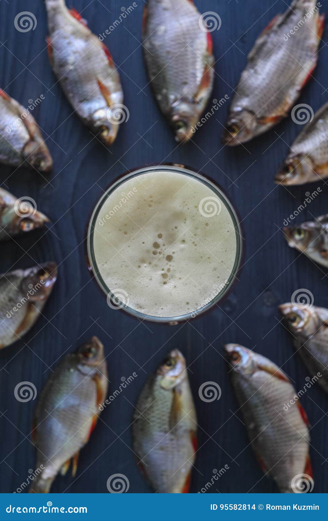 Beer and Dried Fish. Russian Snack . Stock Photo Image of beverage