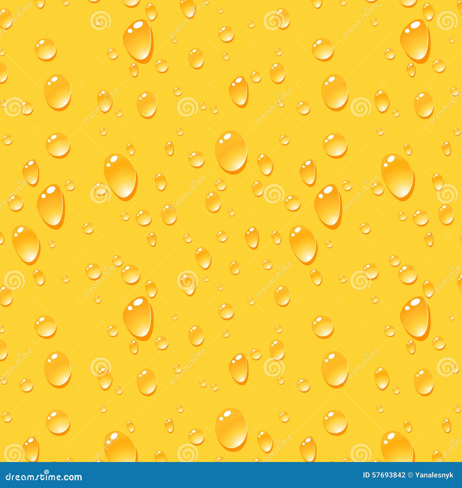 Beer Drops Background, Seamless Vector Pattern Stock Illustration