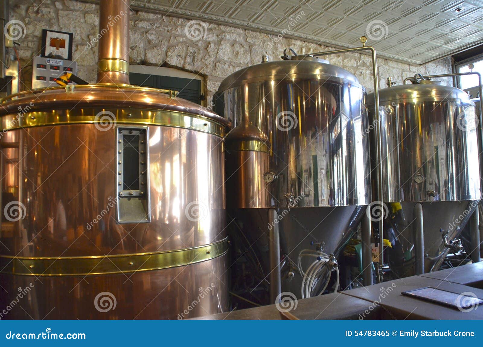 Beer Fermentation and Brewing Tanks at a Brewery Stock Image Image of