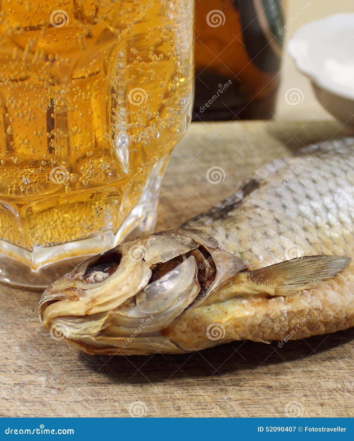 Beer with fish stock image. Image of plant, food, drinking 52090407