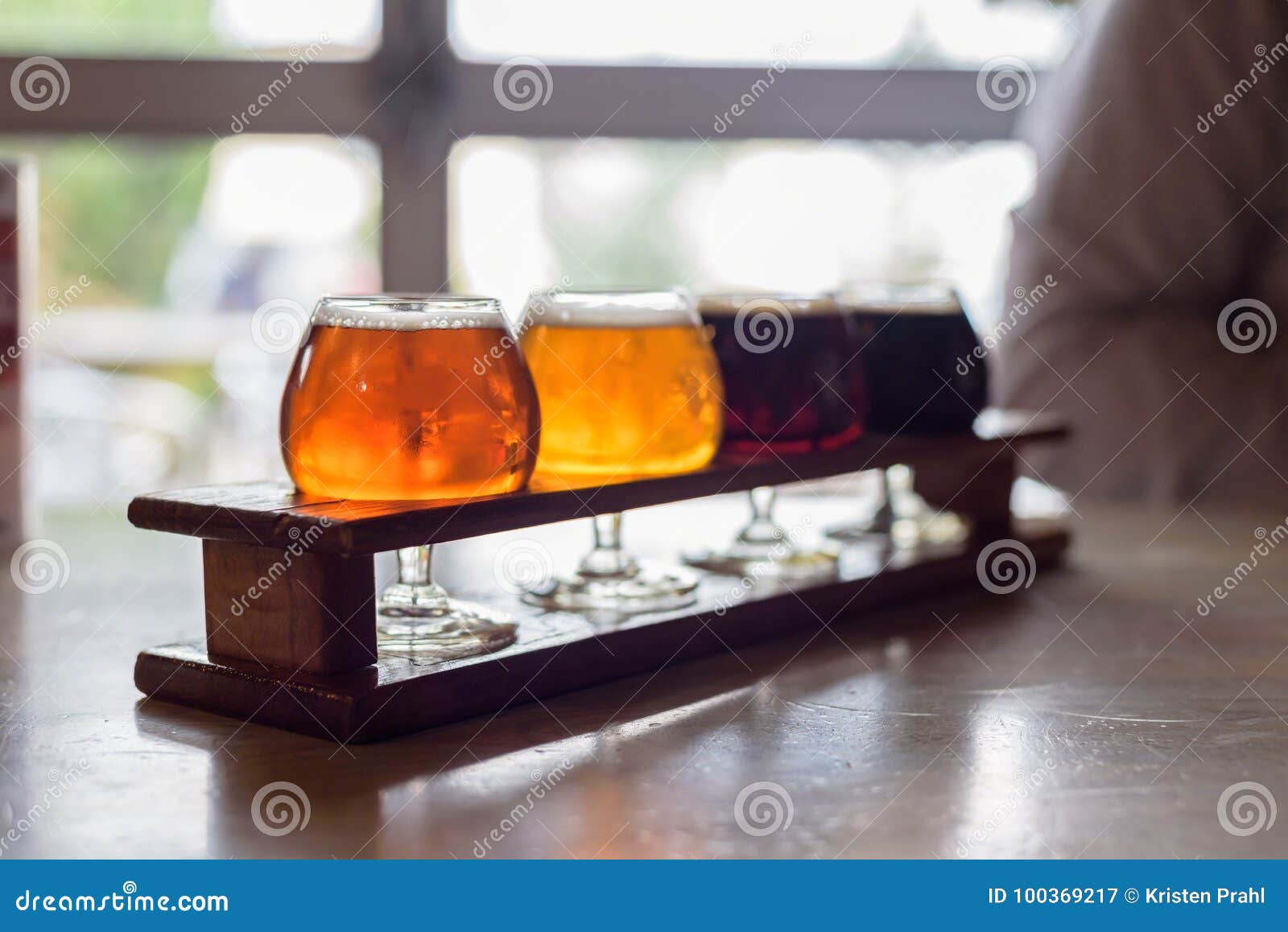 beer flight at a microbrewery