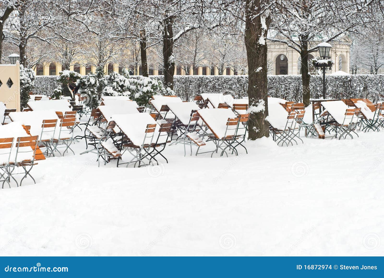 Beer Garden in Winter stock photo. Image of garden, holiday 16872974