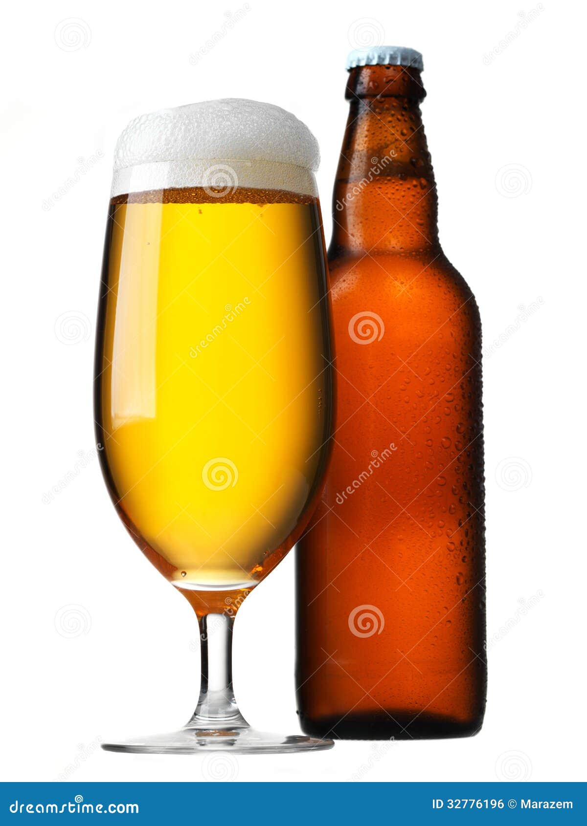 Beer glass and bottle stock photo. Image of glass, beverage 32776196