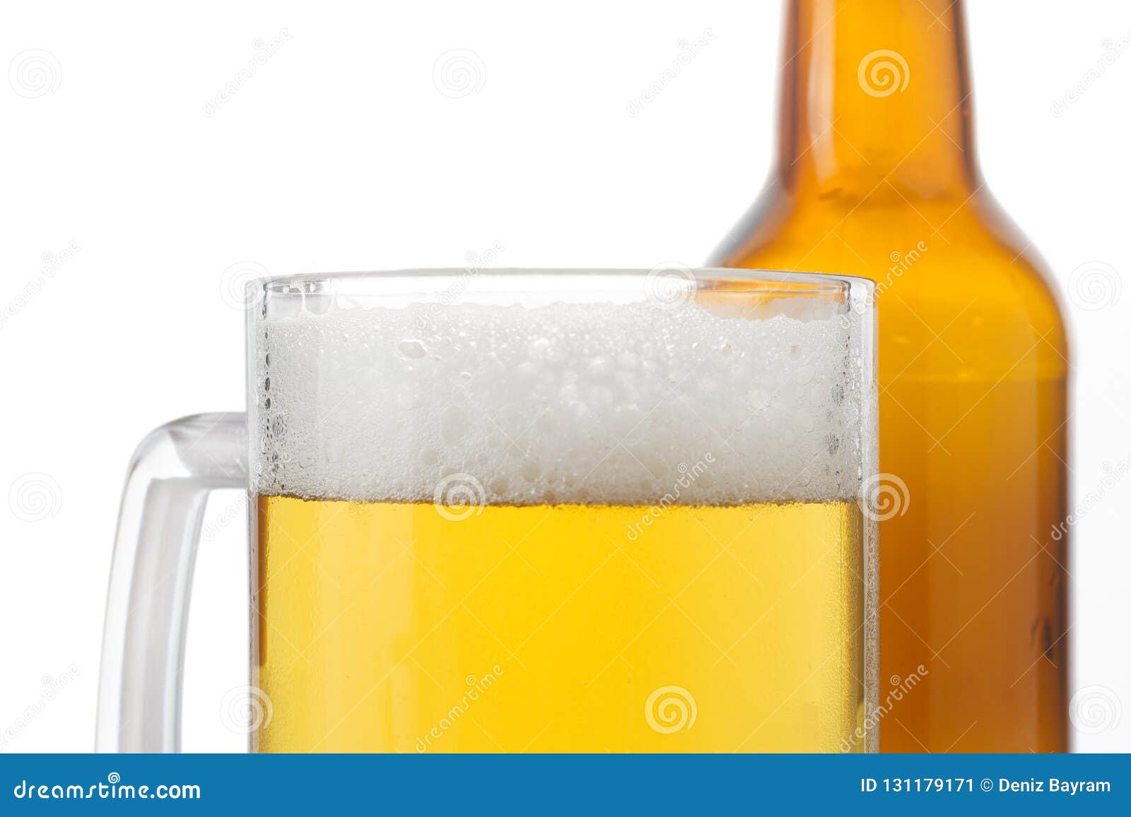 Beer glass and bottle stock image. Image of beverage 131179171