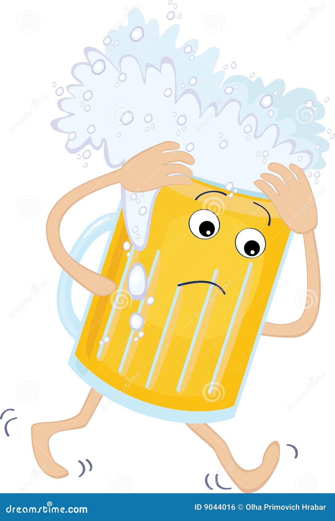 Beer glass with a headache stock vector. Illustration of head 9044016