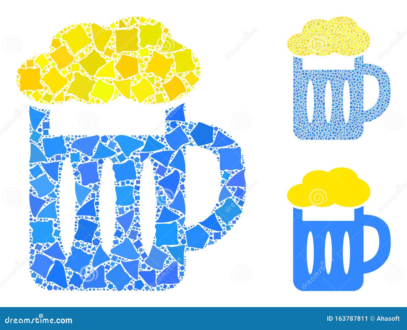beer glass mosaic icon of humpy parts