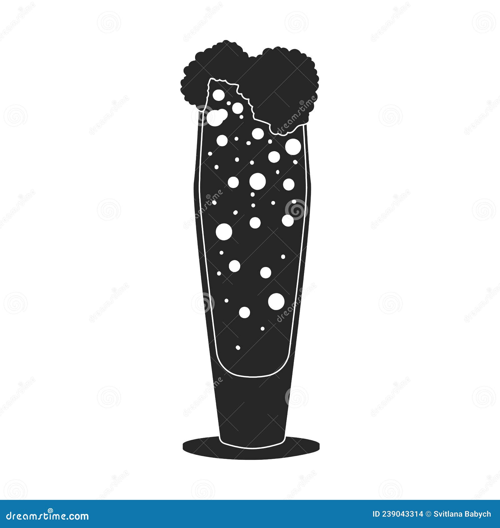 Beer Glass Vector Icon.Black Vector Icon Isolated on White Background