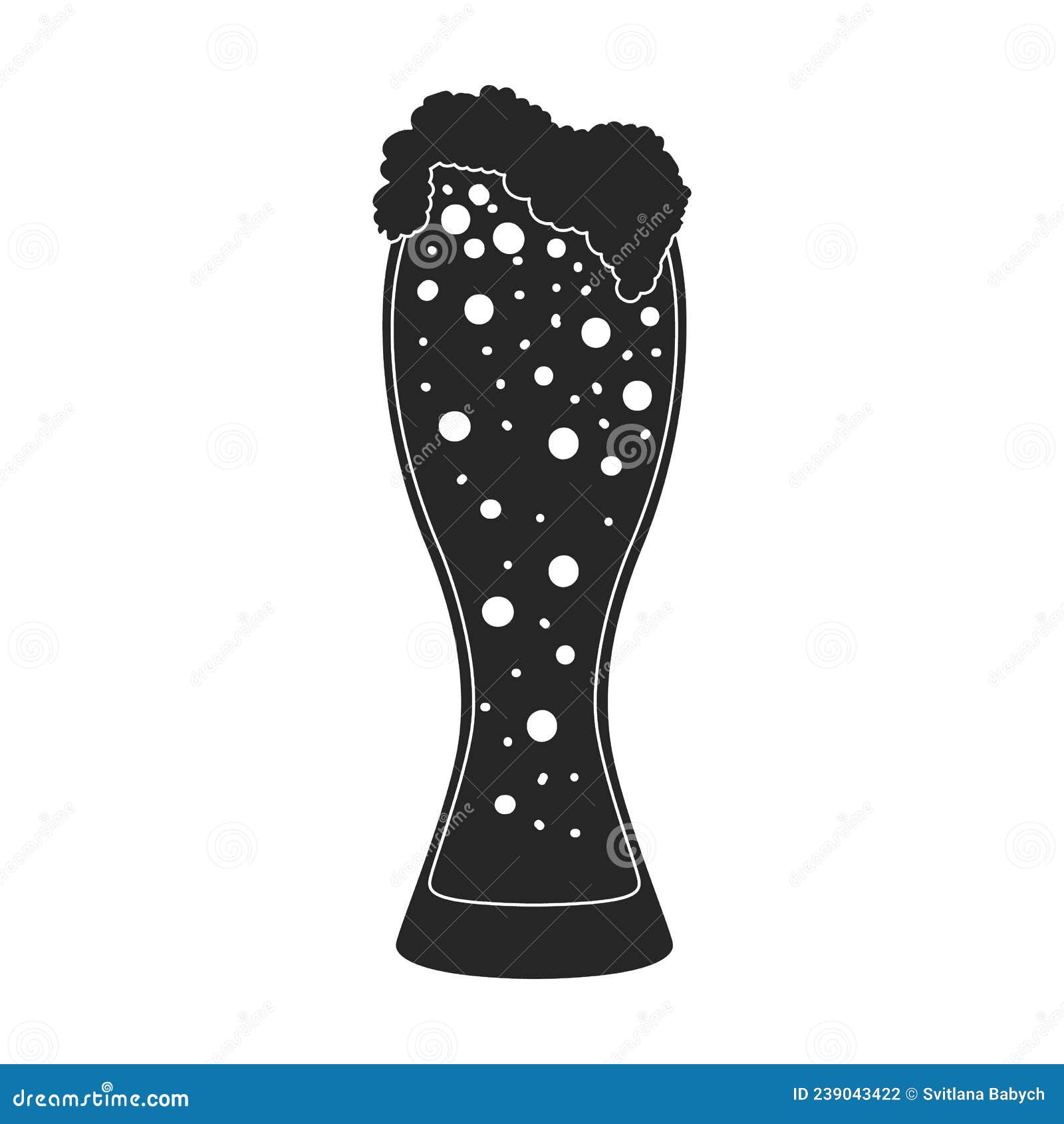 Beer Glass Vector Icon.Black Vector Icon Isolated on White Background