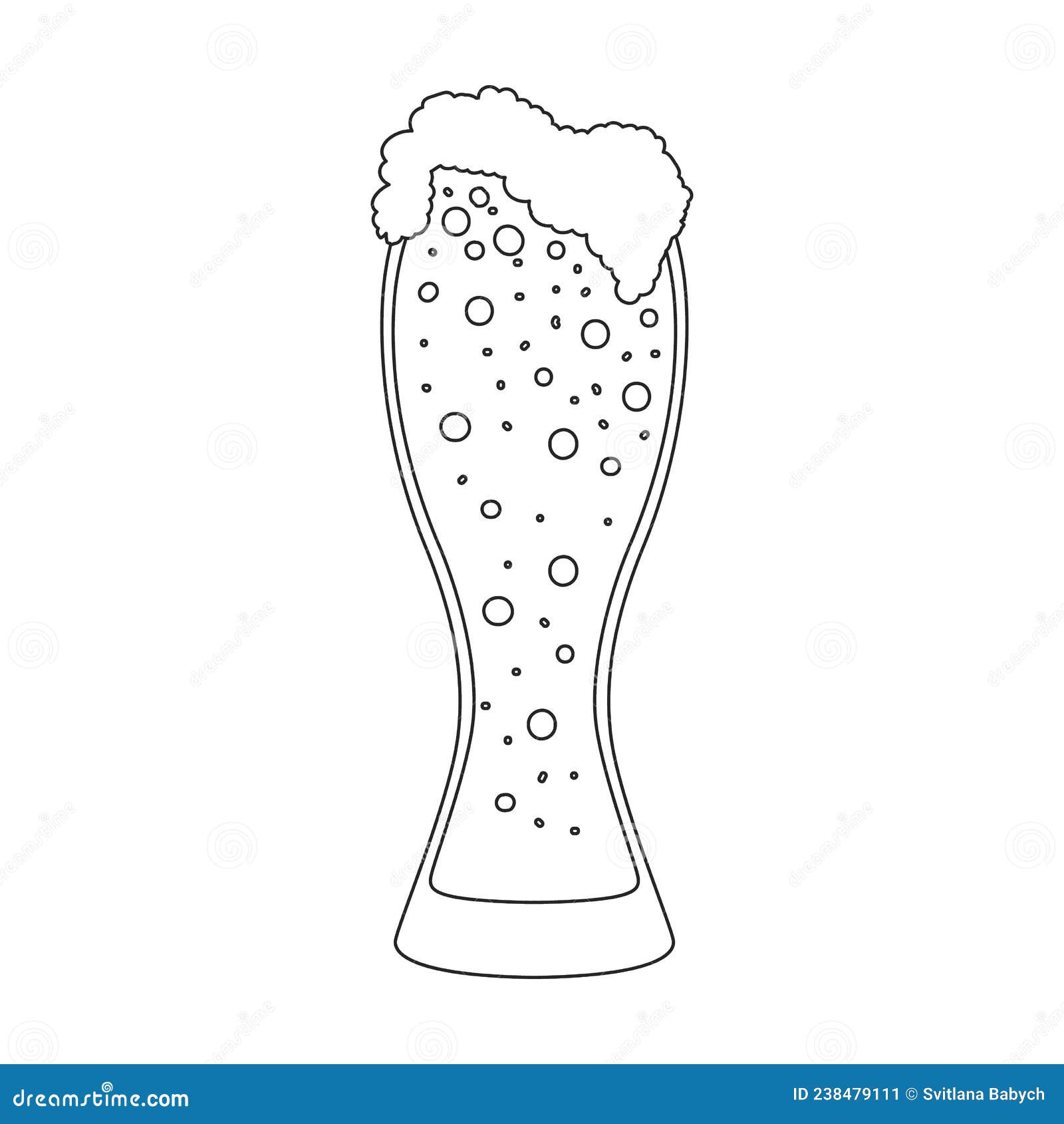 Beer Glass Vector Icon.Outline Vector Icon Isolated on White Background