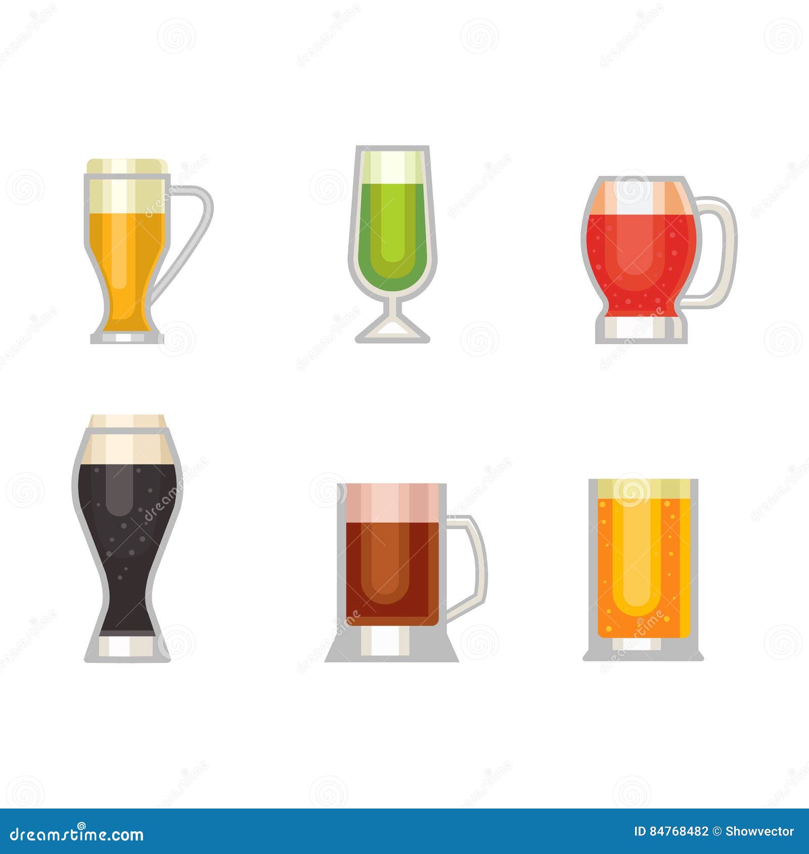 Beer glass vector set. stock vector. Illustration of craft - 84768482