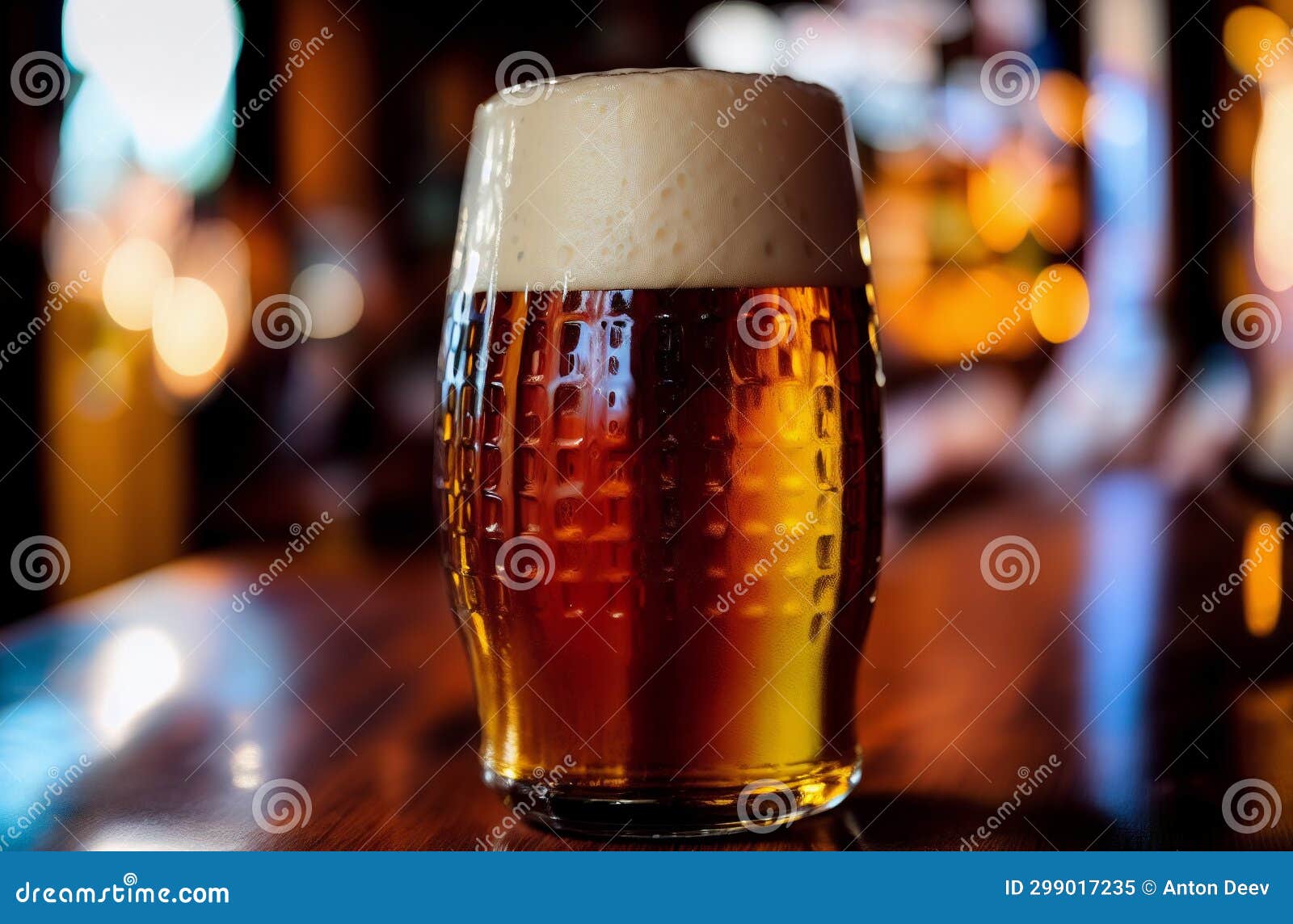 Beer Glasses on the Bar Counter in the Bar. Selective Focus. Generative