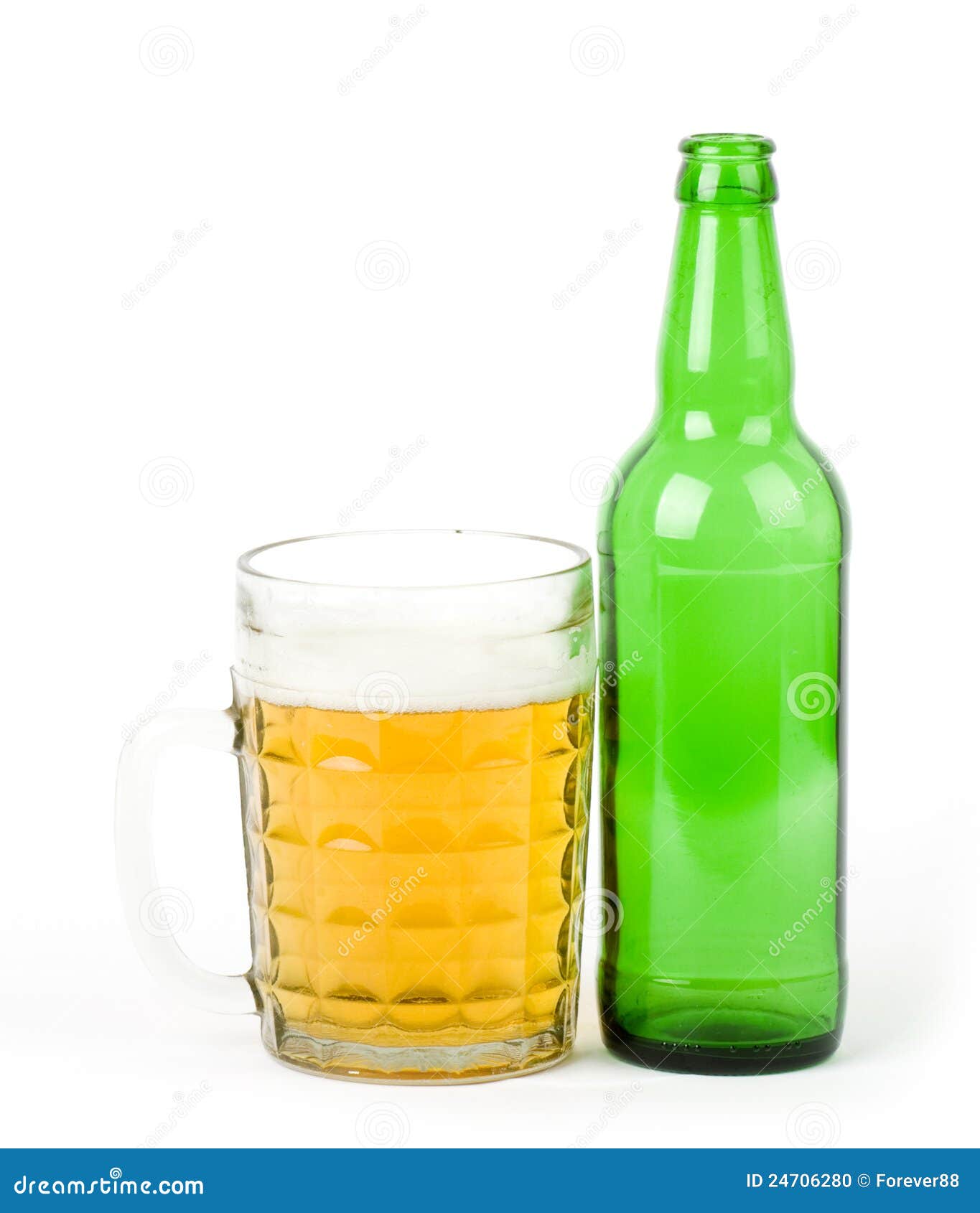 Beer Green Bottle and Glass Stock Photo Image of celebration, fresh