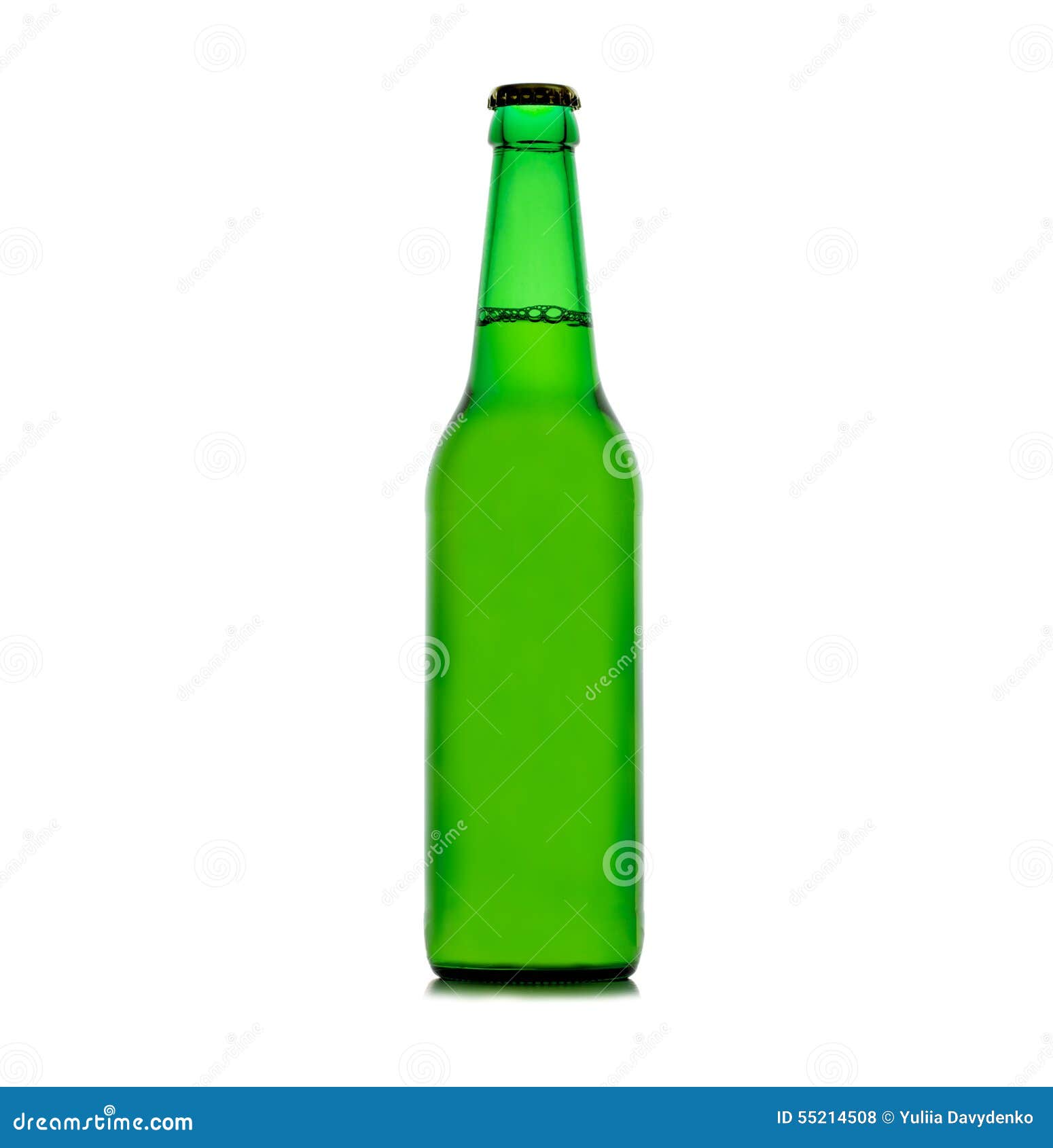 Beer in a Green Bottle Isolated on a White Stock Photo Image of light
