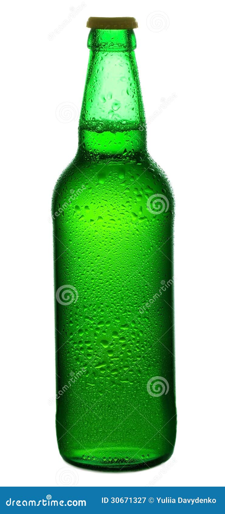 Beer in a Green Bottle Isolated Stock Image Image of bubble, drink