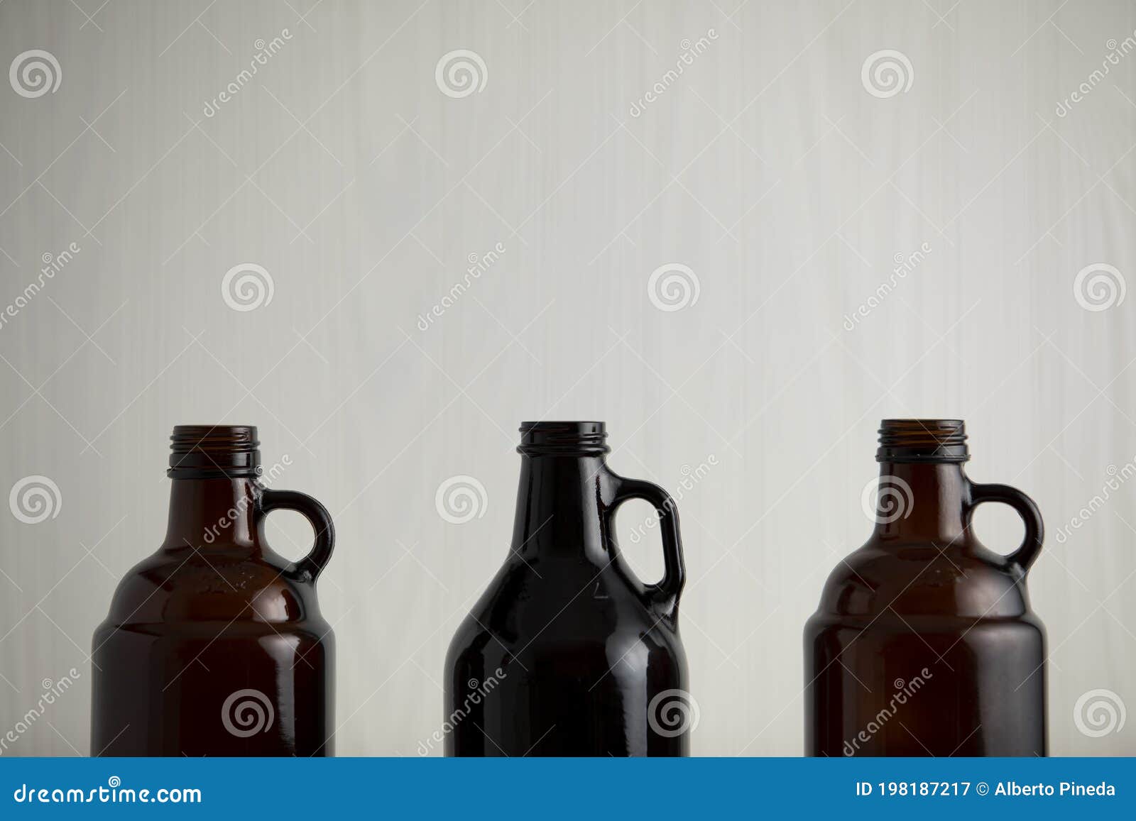 Download Beer Growler Bottles For Craft Beer With White Space For A Copy Over A White Background Stock Image Image Of Isolated Beverages 198187217