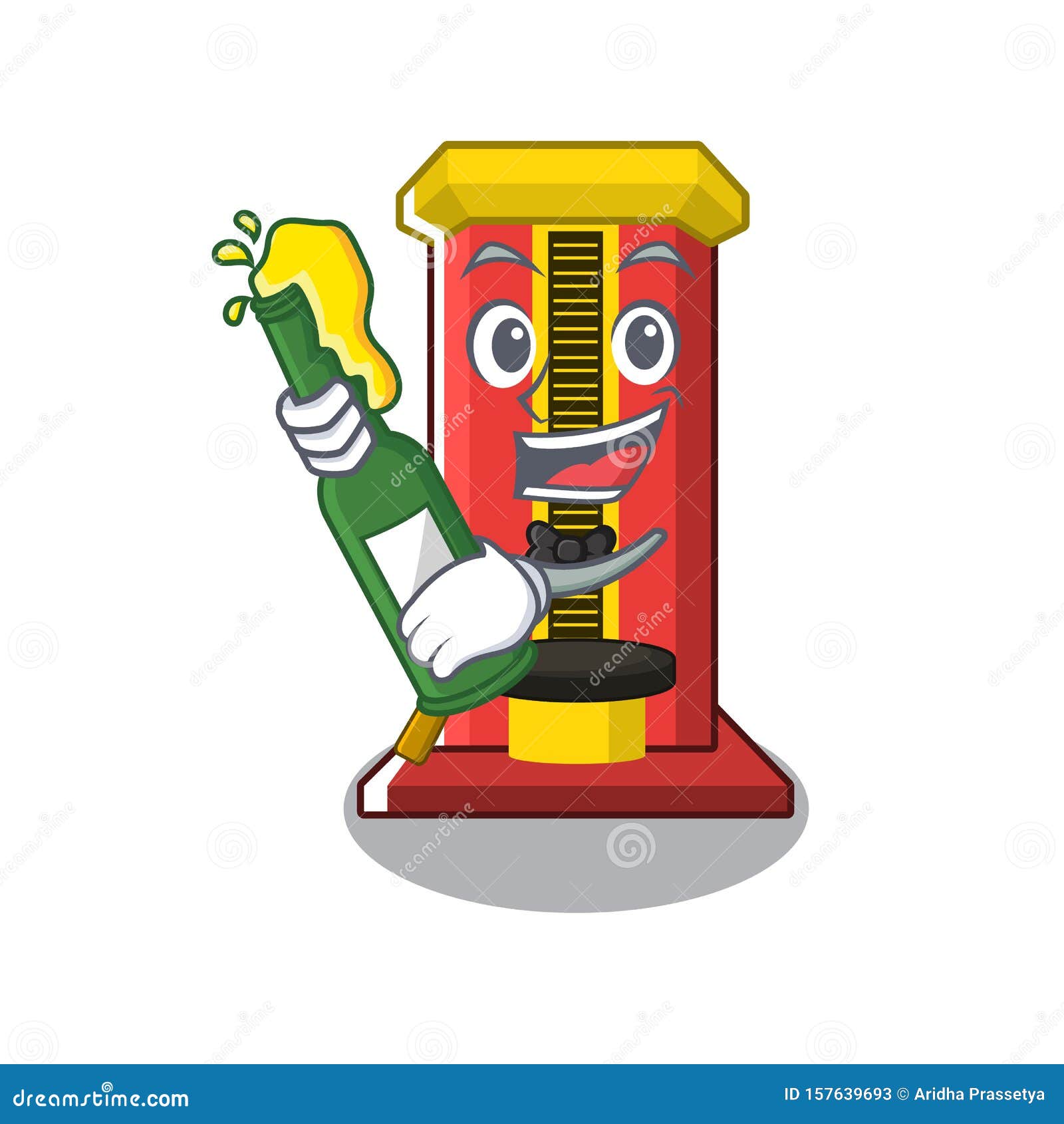 With Beer Hammer Game Machine with the Cartoon Stock Vector
