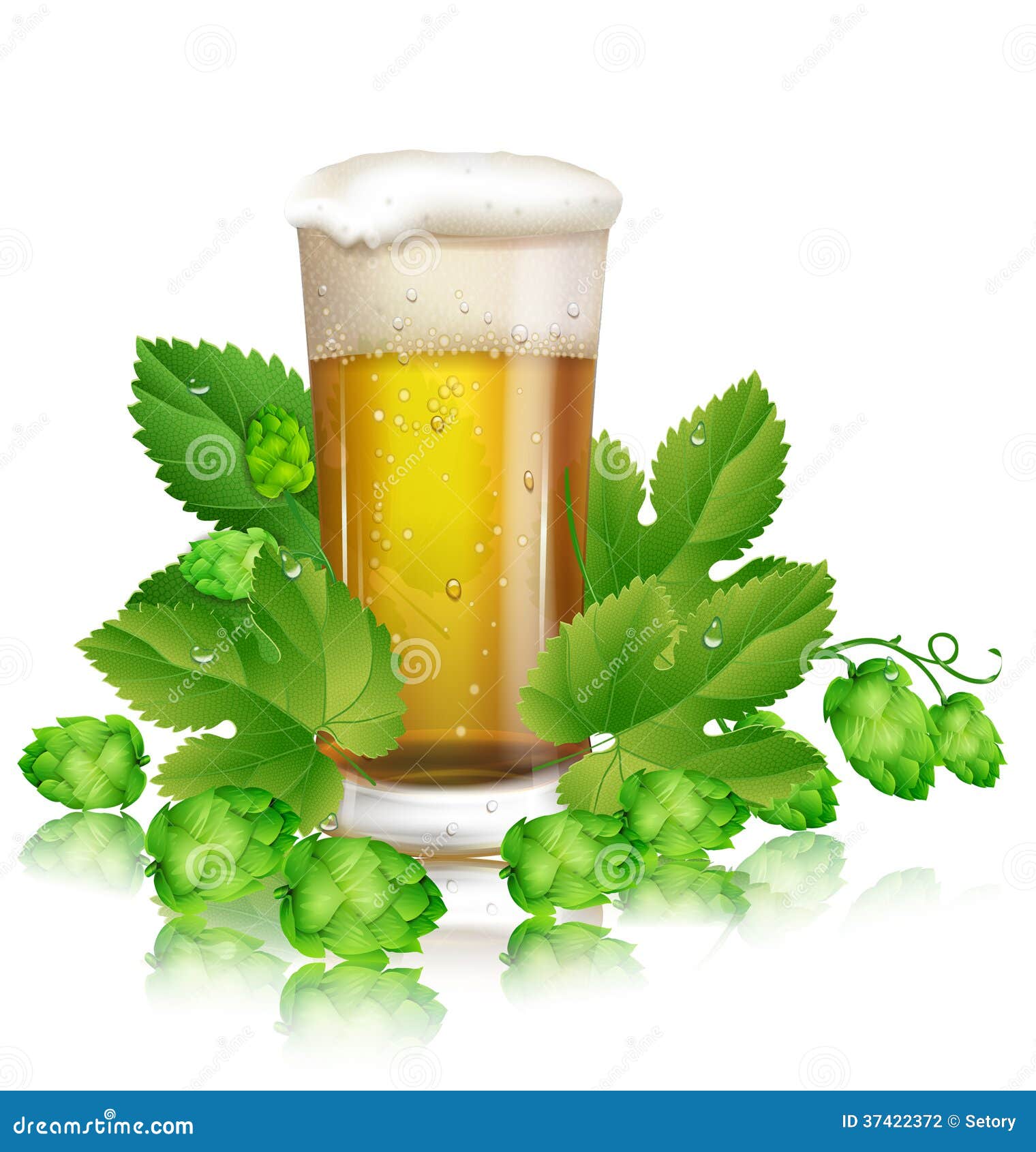 Beer and hops stock vector. Illustration of objects, eps10 37422372