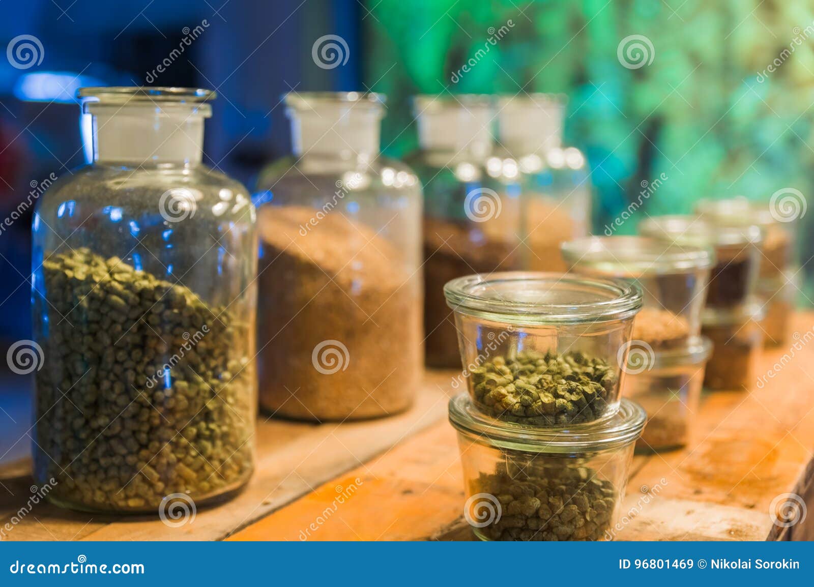 Beer Ingredients in Bottles Brewery at Belgium Stock Image Image of