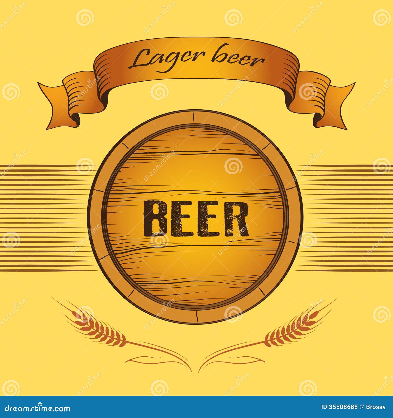 Beer Keg for Lable, Package Stock Vector Illustration of cellar