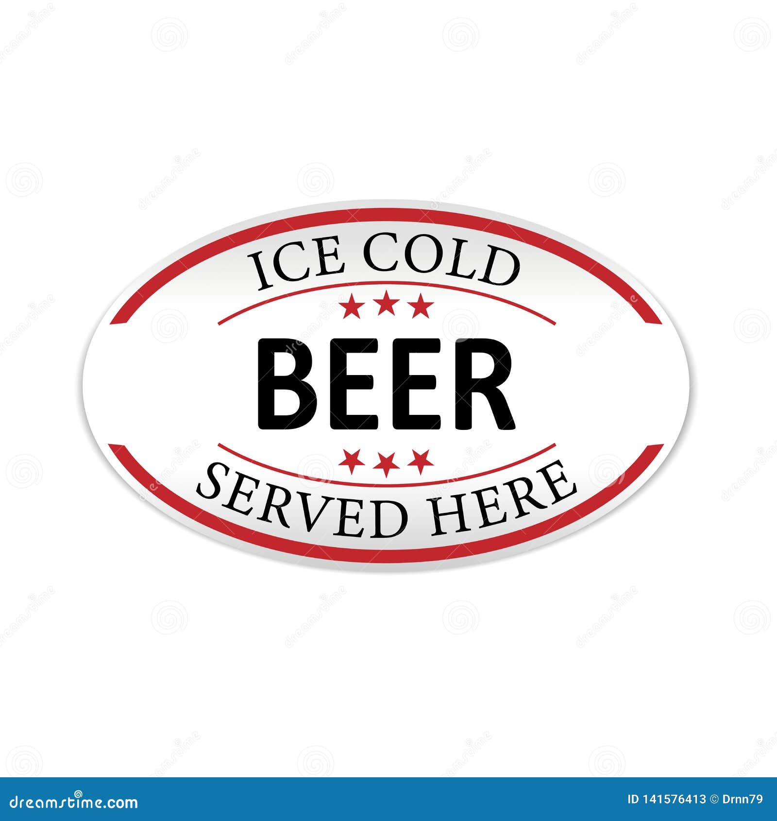 Ice Cold Beer Served Here Lable  Badge Icon Stock Vector