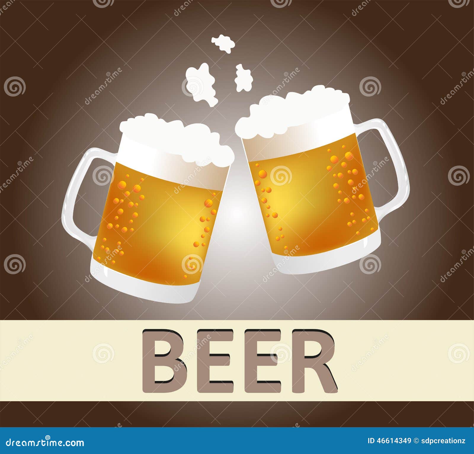Beer Mugs Cheers stock illustration. Illustration of drop 46614349