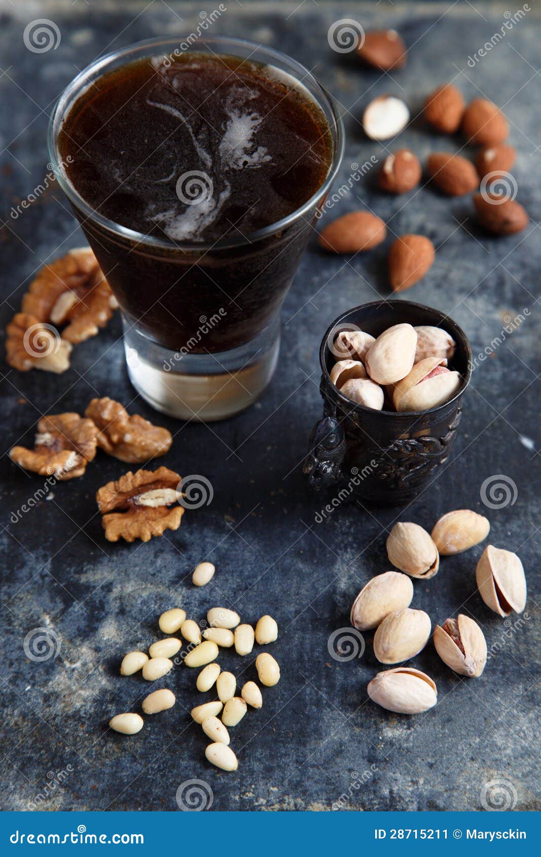 Beer and nuts stock image. Image of glass, porter, nuts 28715211