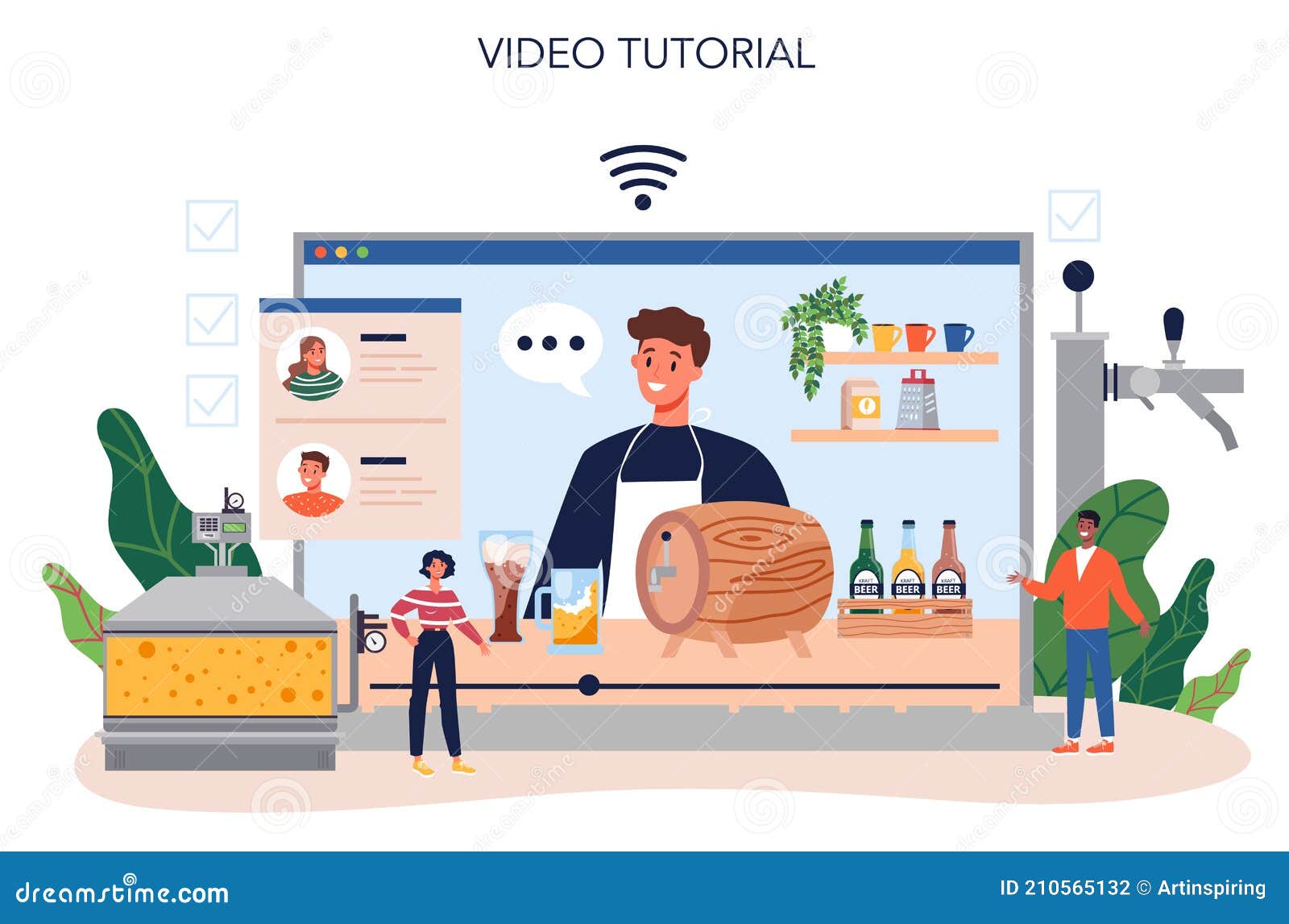 Beer Online Service or Platform. Craft Beer Production, Brewing Process