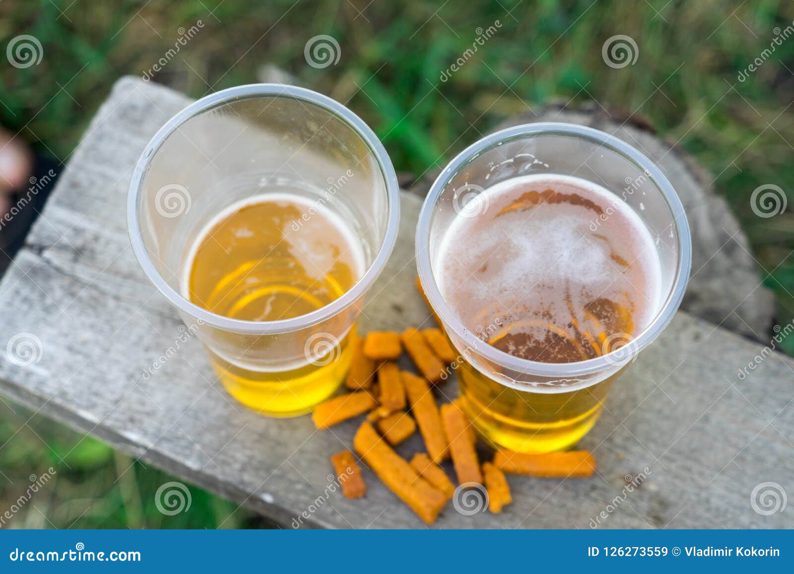 Beer in a Plastic Cup. Alcohol at the Picnic Stock Image Image of