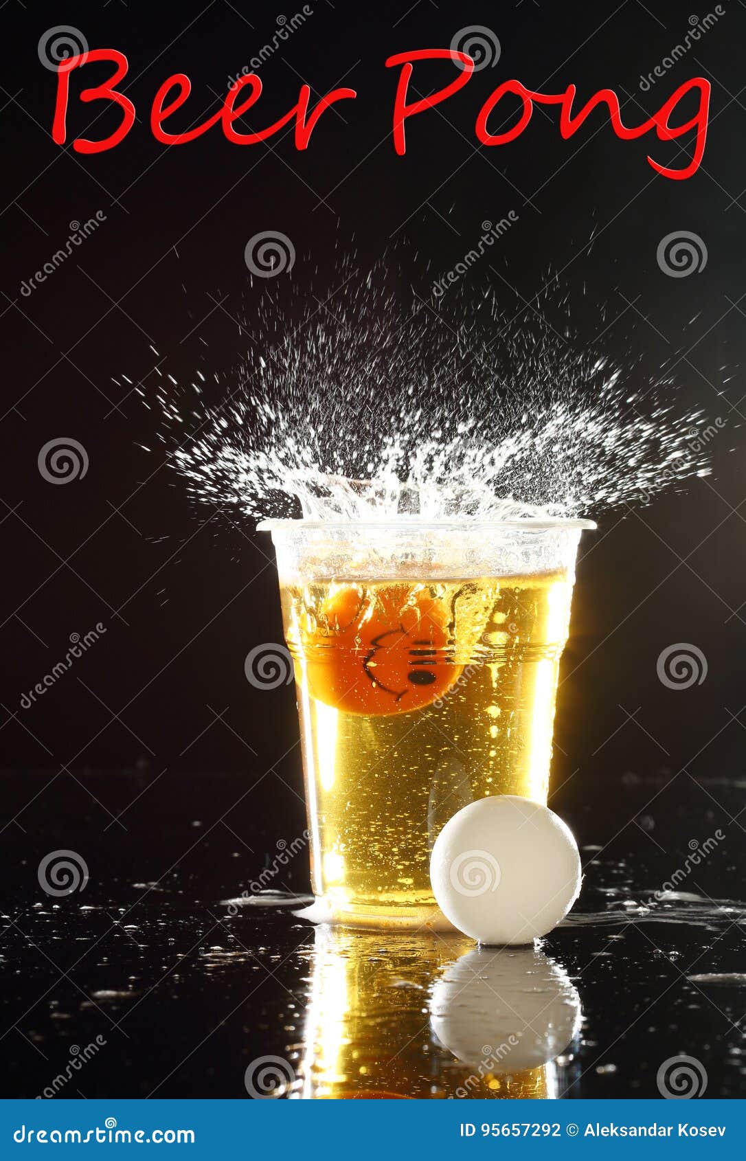 Beer pong game stock photo. Image of beverage, table 95657292