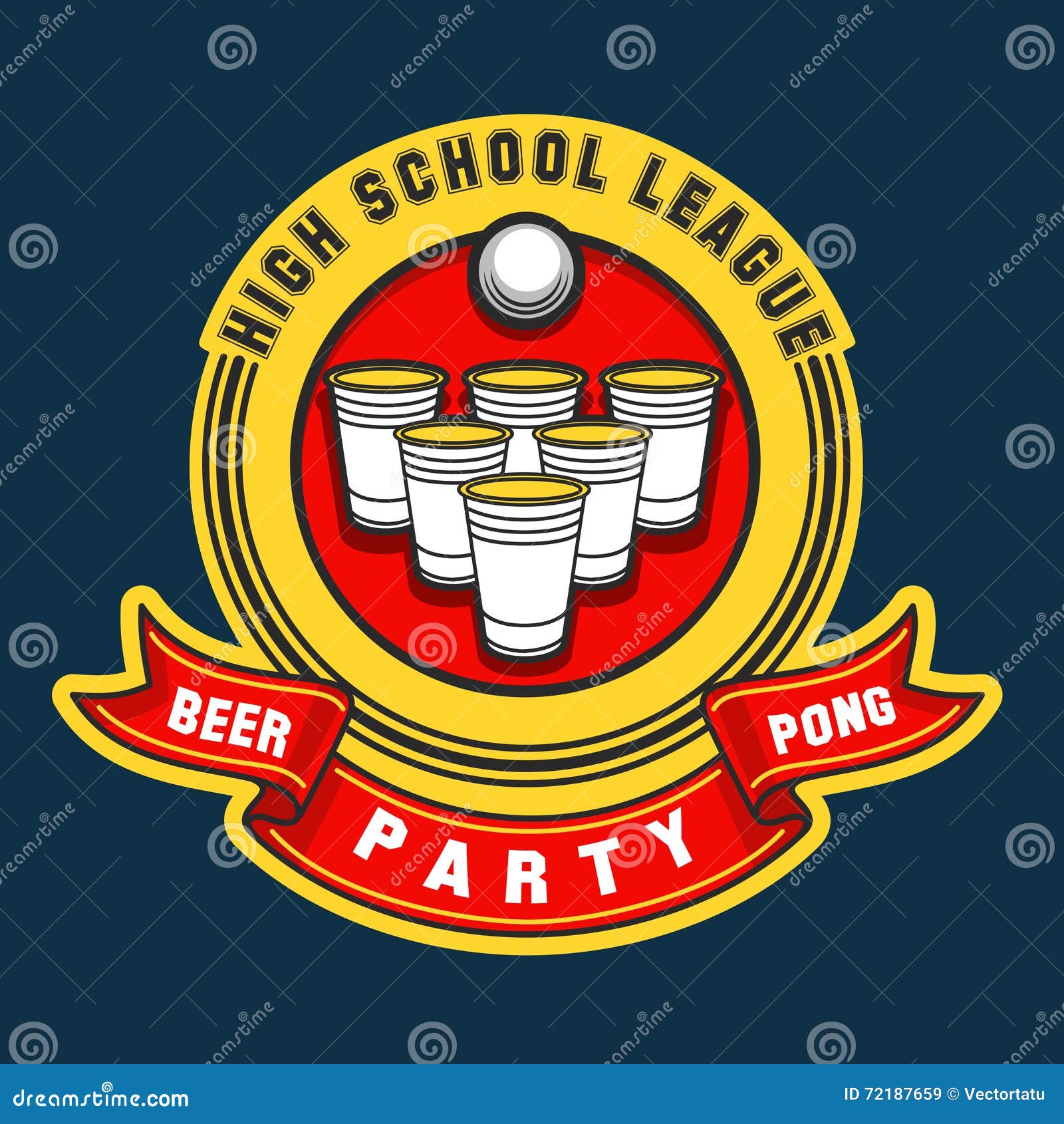 Beer pong party logo stock vector. Illustration of brew 72187659